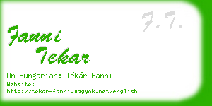 fanni tekar business card